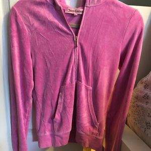 Pink and Gold Juicy Couture Velour Zip Up Hoodie